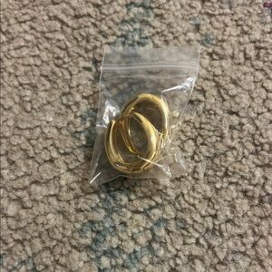 Gold Tone Hoop Earrings - Chunky Huggie Style